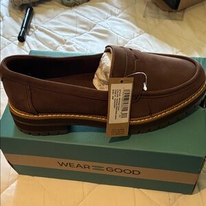 Toms Brown Lug Sole Penny Moccasins